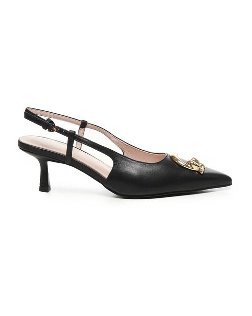 Coccinelle Black Schwarze Leder-Sandalen Mit Absatz