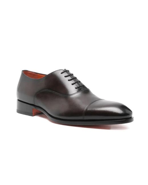 Santoni Black Dress Shoes for men