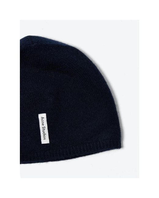 Acne Accessoires ,Blauw ,Kasjmier Kassia Beanie in het Blue