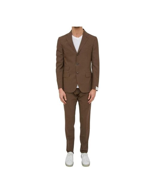 Eleventy Brown Single Breasted Suits for men