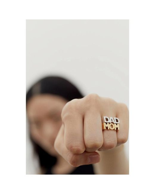 Maria Black Metallic Rings