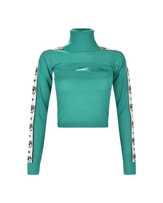 Chiara Ferragni Green Turtlenecks