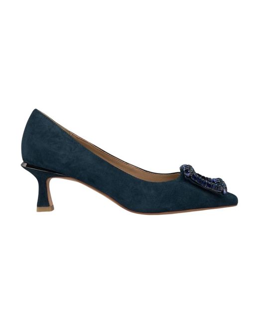 Alma En Pena. Blue Flacher Schuh Mit Verzierung