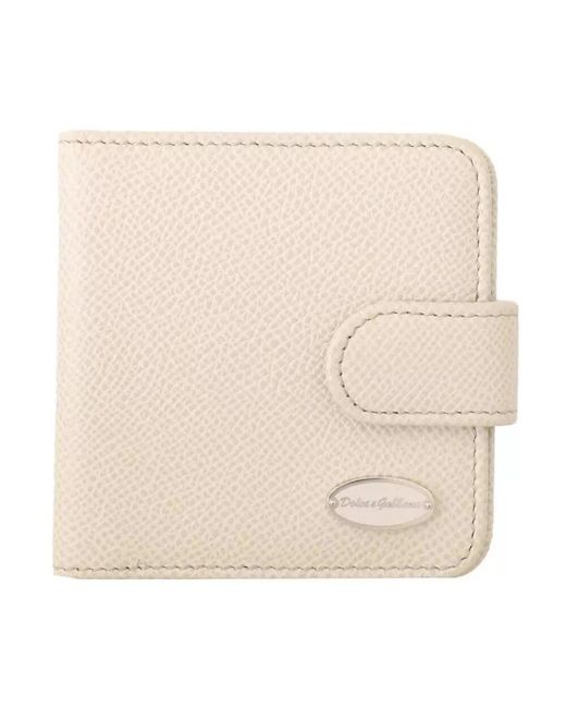 Dolce & Gabbana Weiße lederkondomhülle brieftasche in Natural für Herren