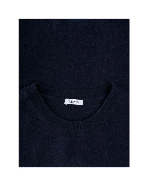 Aspesi Blue Round-Neck Knitwear