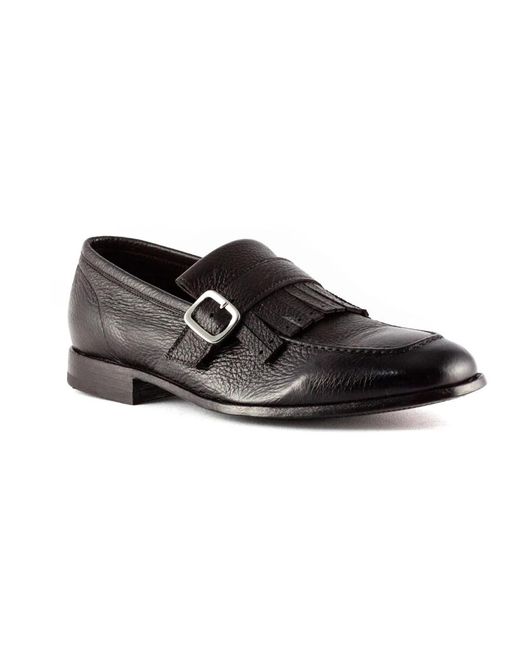 Green George Black Loafers for men