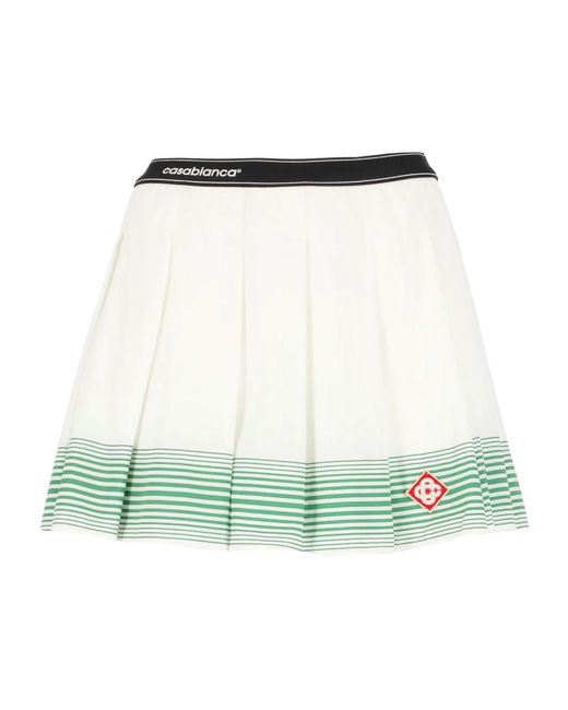 Falda blanca plisada con dobladillo a rayas Casablancabrand de color Green