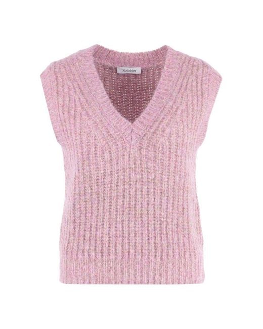 Rodebjer Pink V-Neck Knitwear