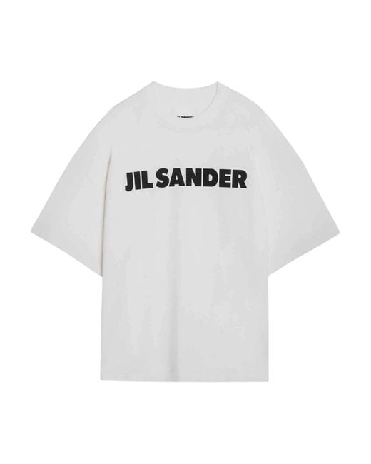 Jil Sander Logo T-Shirt in het White voor heren