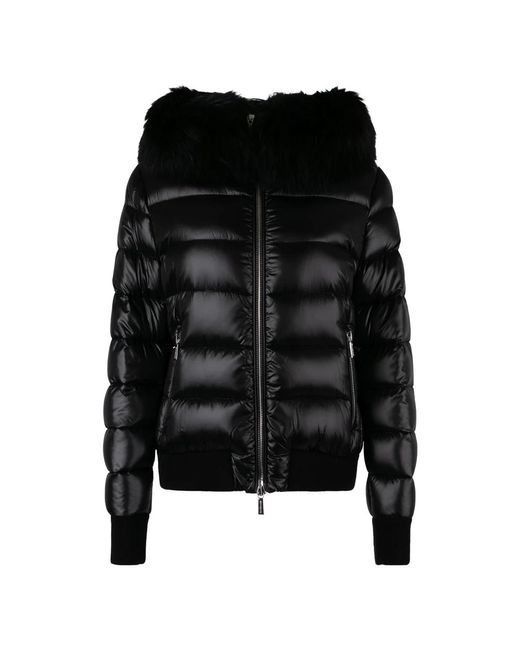 Moorer Black Kurze Daunenjacke Mit Abnehmbarer Kapuze
