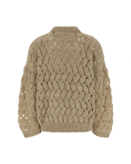 Brunello Cucinelli Natural Round-Neck Knitwear