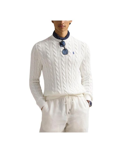 Polo Ralph Lauren White Round-Neck Knitwear for men