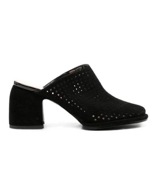 ADRIANNA FERETTI Black Heeled Mules