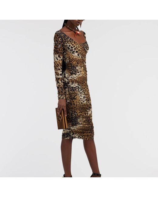 Roberto Cavalli Brown Midi Dresses