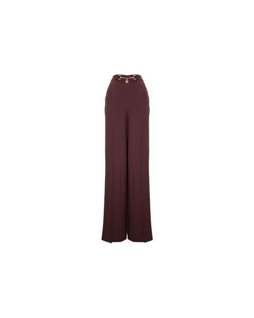 Elisabetta Franchi Wide Trousers in het Purple