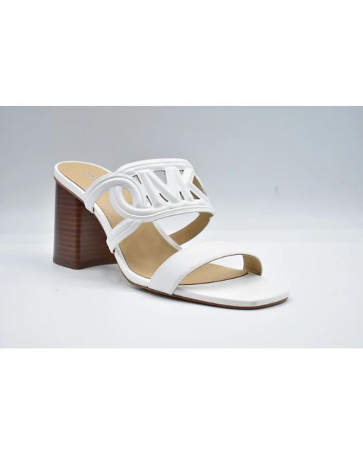 Michael Kors White Heeled Mules
