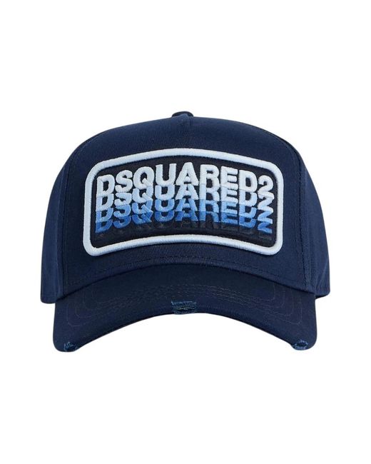 DSquared² Blue Gabardine Baseball Cap