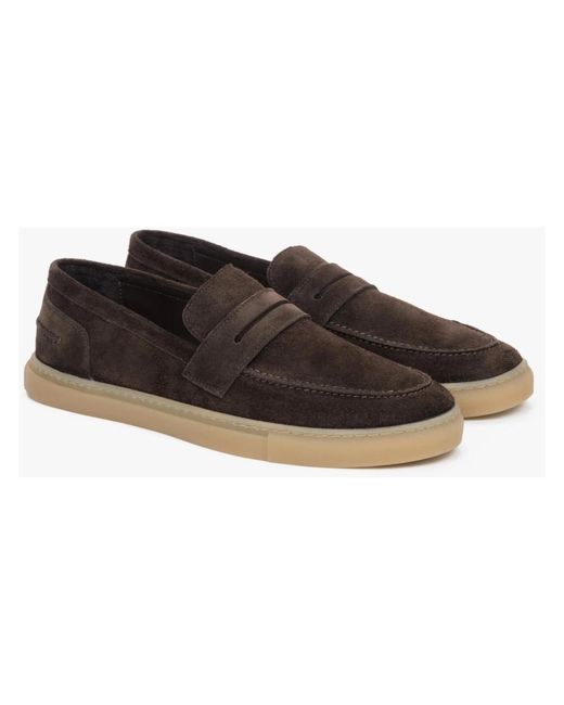 ESTRO Black Loafers for men
