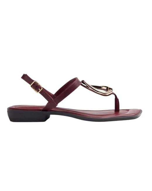 Gioseppo Brown Flat Sandals