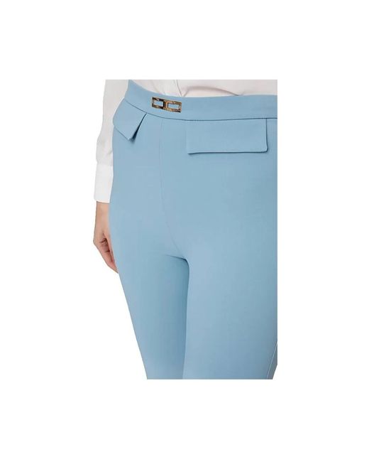 Elisabetta Franchi Blue Slim-Fit Trousers