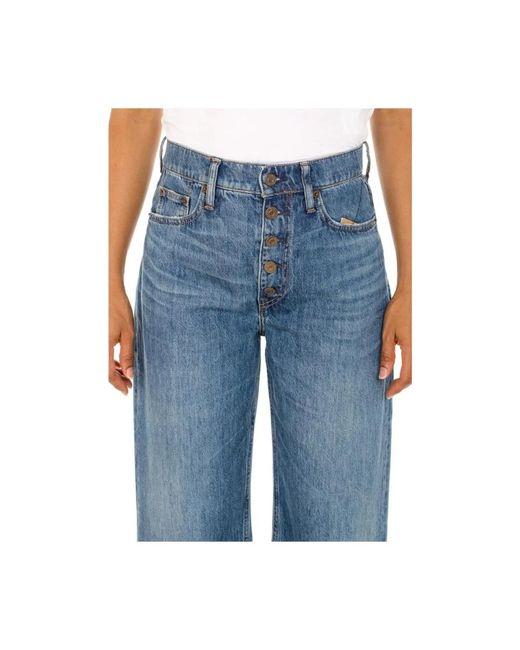 Ralph Lauren Blue Weite crop straight jeans für frauen