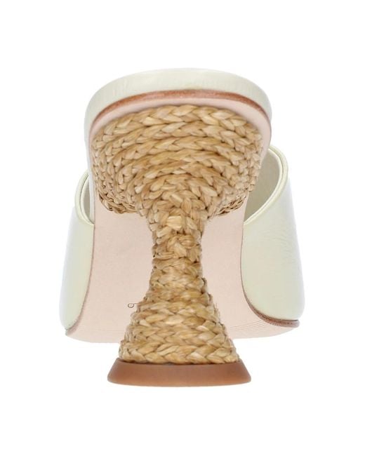 Paloma Barceló White Heeled Mules