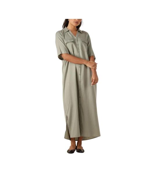 Mos Mosh Green Khaki Midi Kleid Für Elegante Frauen