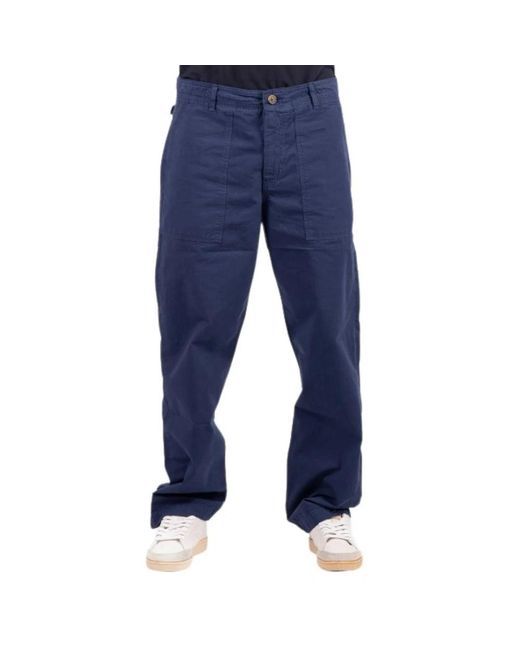 Sebago Blue Straight Trousers for men