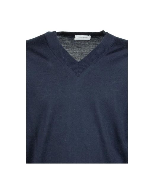 Paolo Pecora Blue V-Neck Knitwear for men