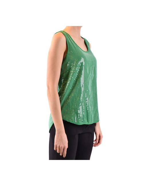 P.A.R.O.S.H. Green Sleeveless Tops