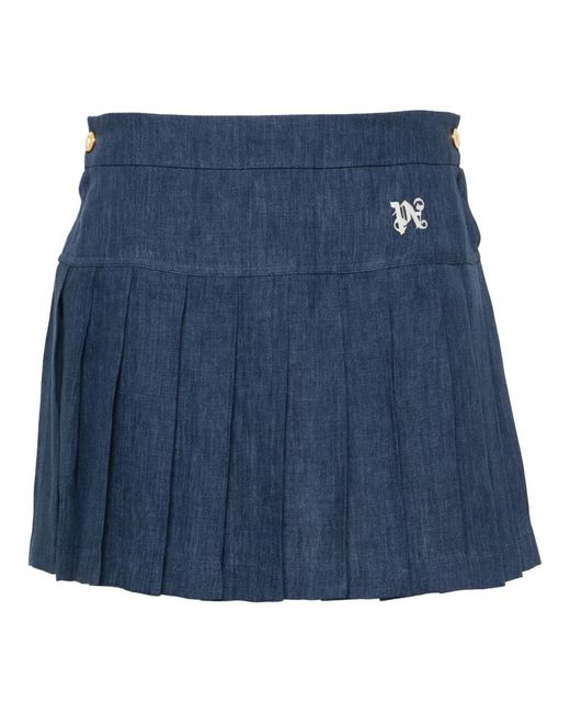 Palm Angels Blue Short skirts