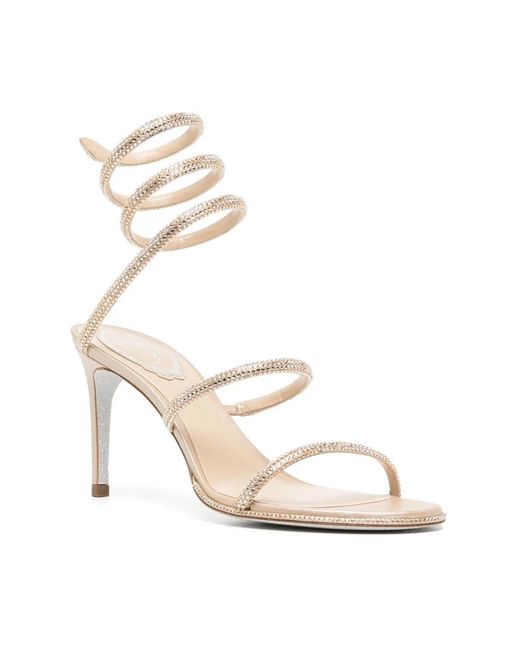 Rene Caovilla White High Heel Sandals