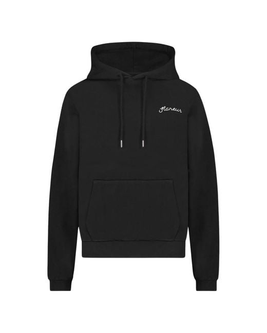 flâneur Schwarzer Signature Hoodie Mit Logo in Black für Herren