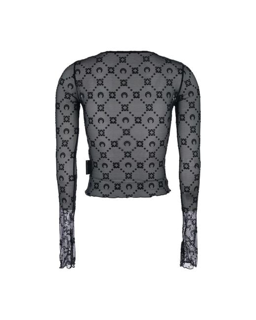 MARINE SERRE Long Sleeve Tops in het Gray