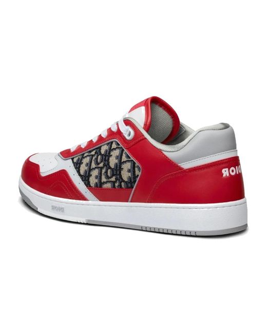 Dior Leder-sneaker mit ikonischem monogramm in Red für Herren