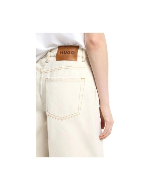 HUGO White Loose Fit Jeans