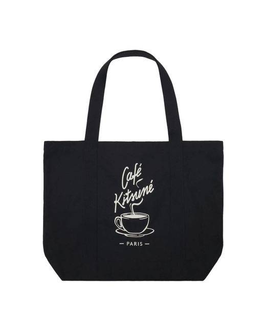 Bags > tote bags Maison Kitsuné en coloris Black
