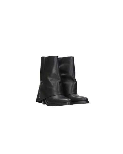 Ash Black Cowboy & Biker Boots