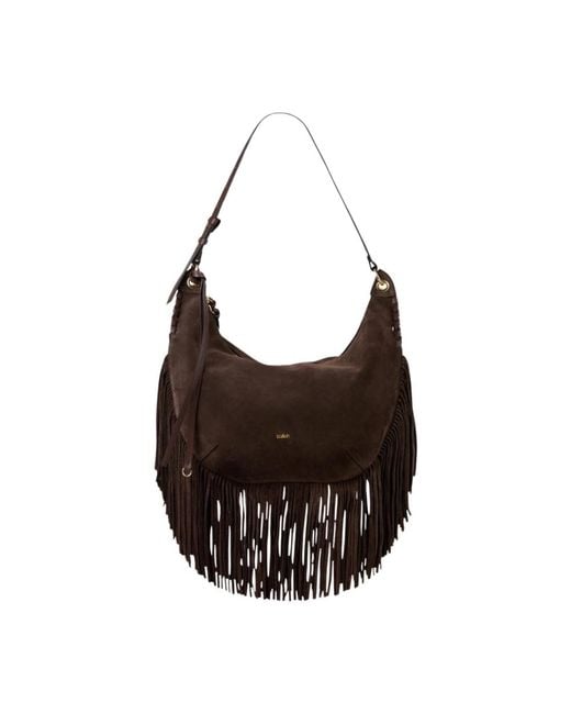 Ba&sh Brown Suede Swing Bag