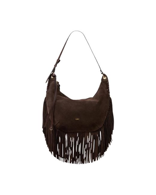 Ba&sh Suede Swing Bag in het Brown