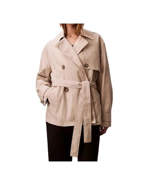 Calvin Klein Natural Trench Coats