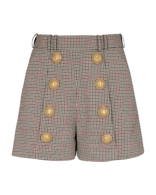 Balmain Gray Short Shorts