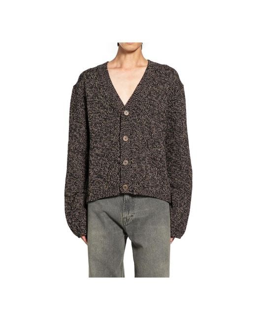 Our Legacy Truien & Vesten ,Bruin ,Wol Bruine Wol V-Hals Cardigan in het Black voor heren