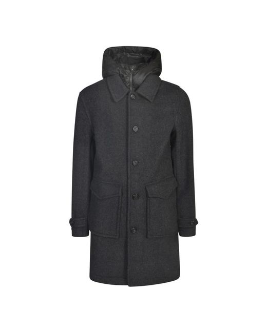 Woolrich Black Single-Breasted Coats for men