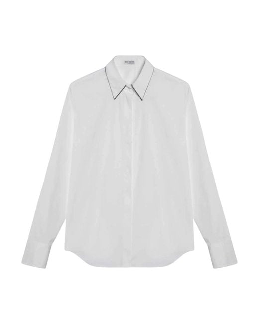 Brunello Cucinelli Wit Overhemd Lange Mouw in het White