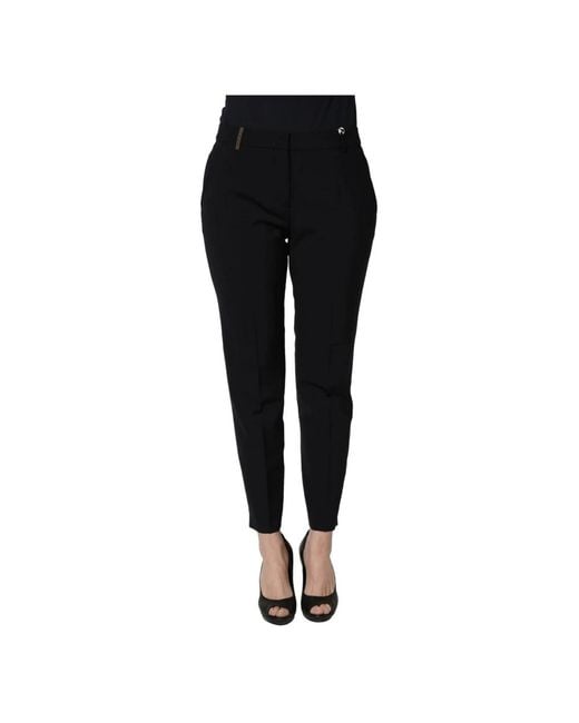 Peserico Black Slim-Fit Trousers