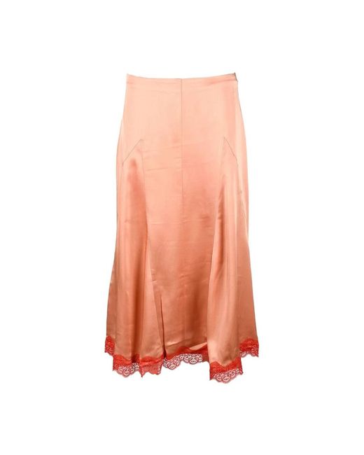 Semicouture Orange Midi Skirts