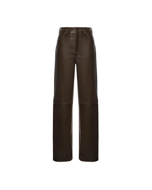Golden Goose Deluxe Brand Brown Leather Trousers