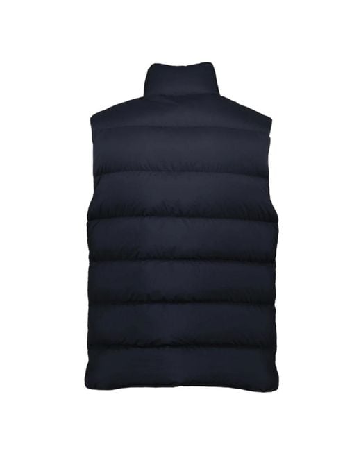 Moncler Donkerblauw Gewatteerd Logo Gilet in het Blue voor heren