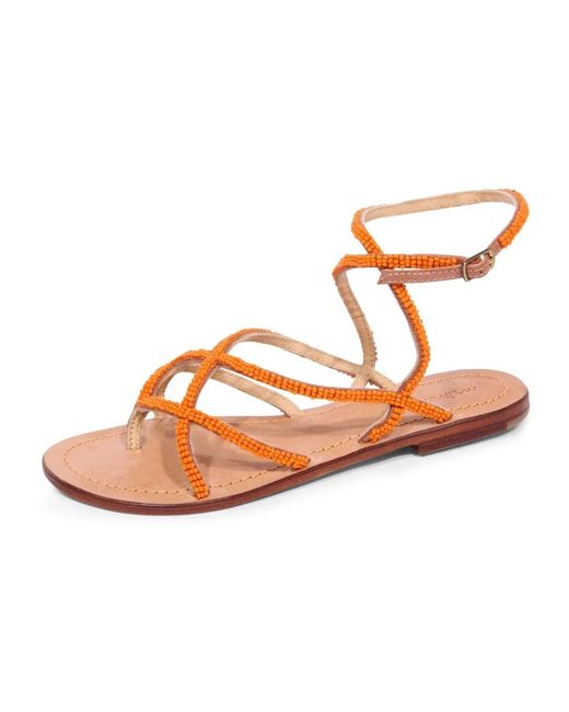 Maliparmi Brown Flat Sandals
